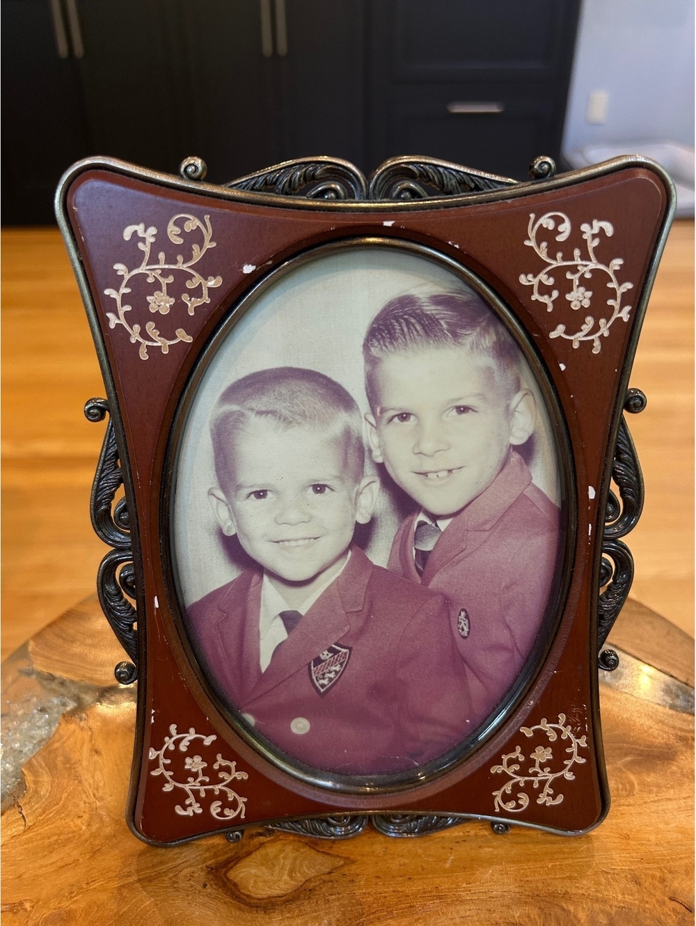 Special Moments 5X7 Photo Picture Frame Brass & Mahogany Wood